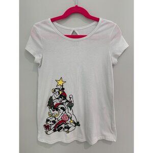 Justice Girls Sloth Christmas Tree Glitter Graphic Tee - Size 8